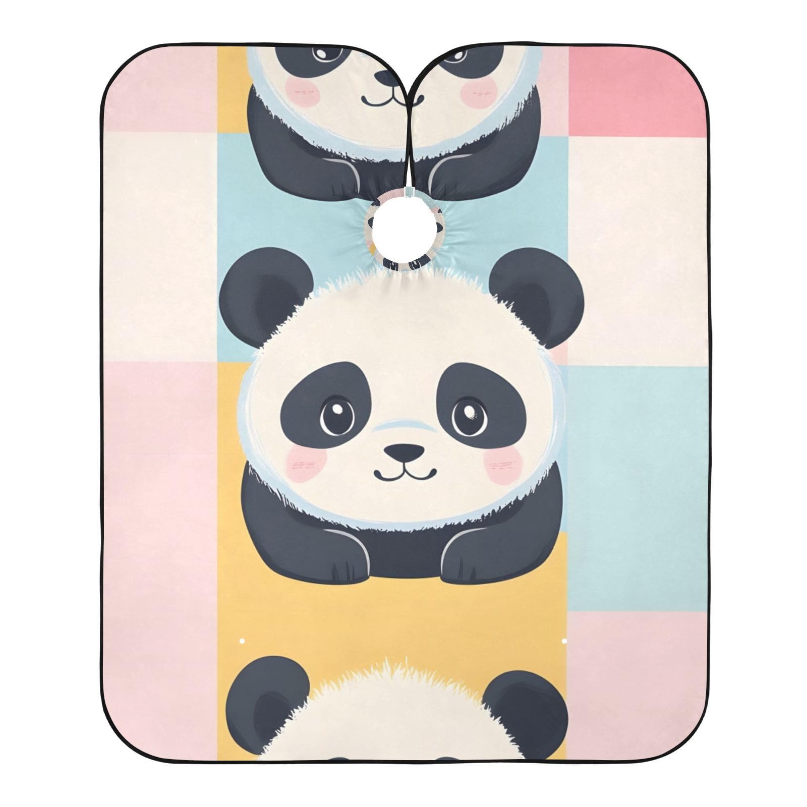 Hezely Funny Panda Hair Dye Cape, Barber Cape for Adults,Waterproof Salon Cape,Waterproof Hairdressing Styling Hair Cutting, 65