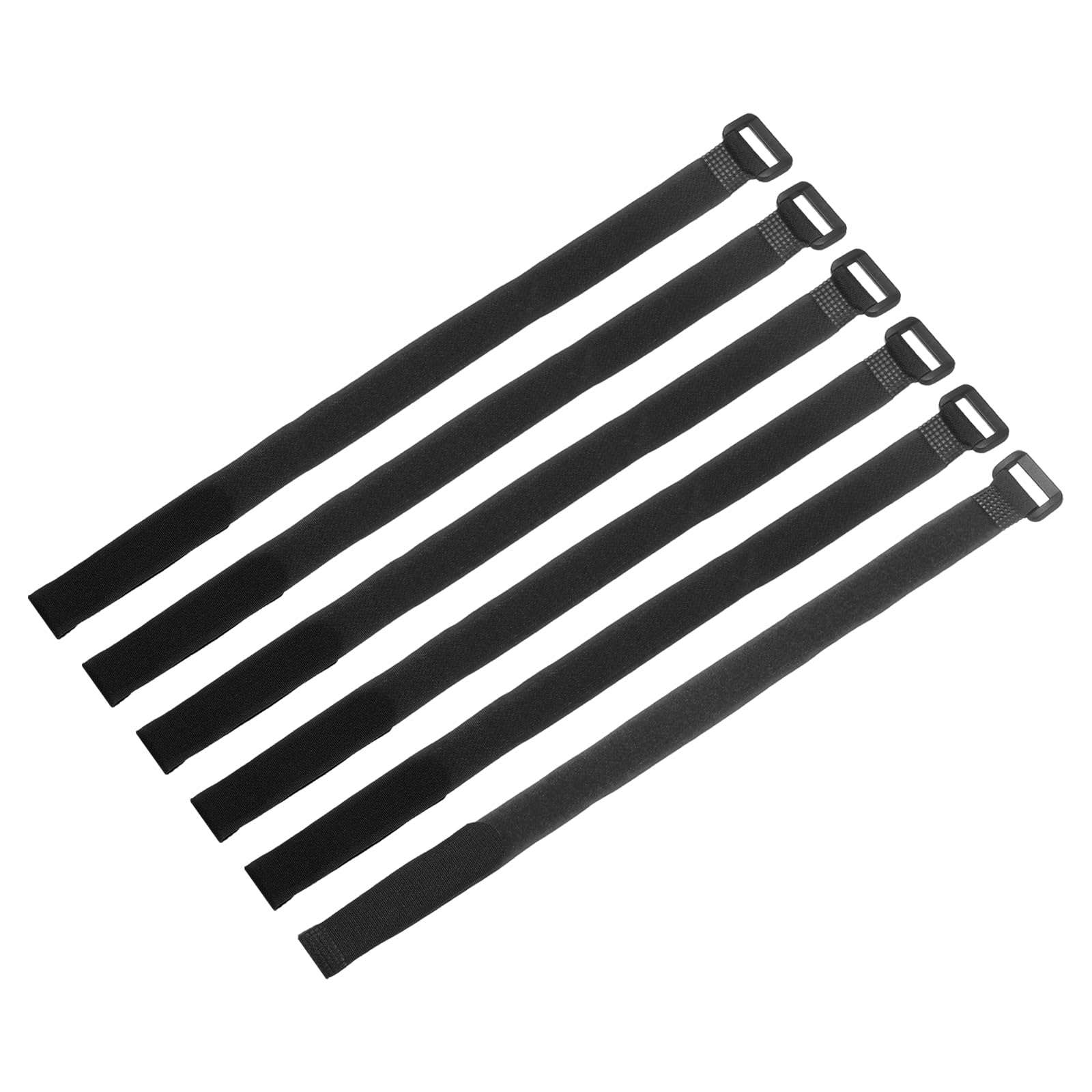 sourcing map 16Pcs Reusable Battery Tie Down Straps,0.6x16 Black Nylon Multipurpose Battery Hold Down Adjustable Cinch Strap Hook Loop Fastening Tie for Quadcopter FPV RC Drone Boat Car