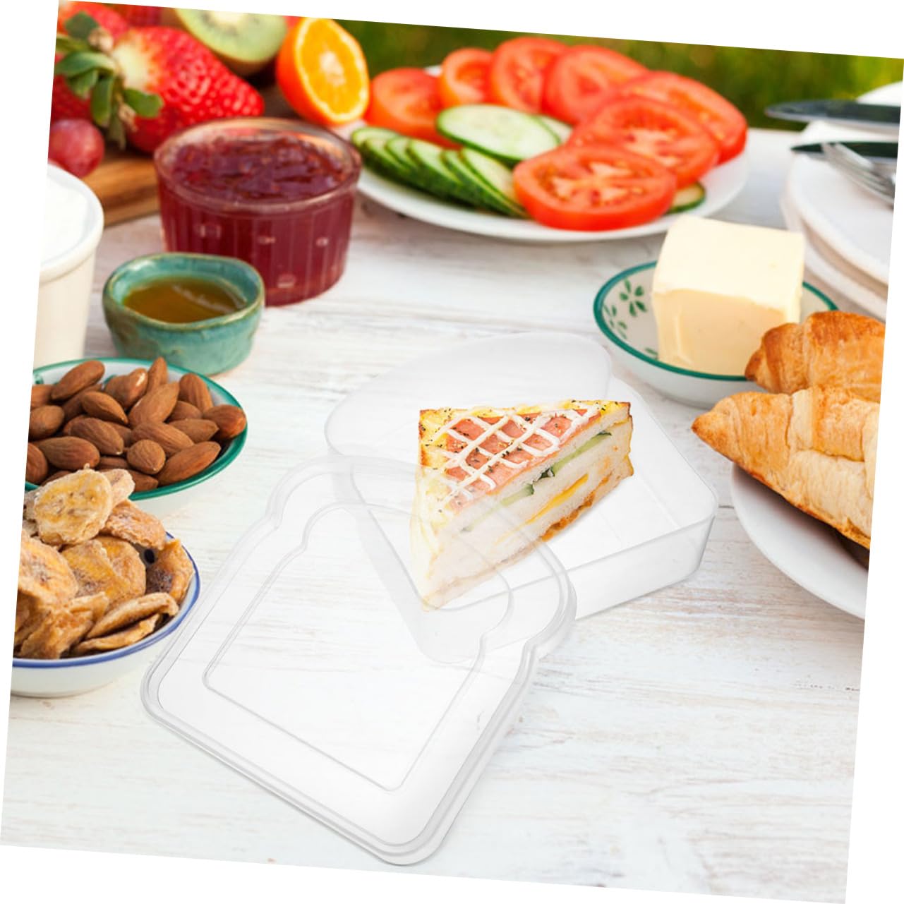 Garneck 5 Set Di Contenitori Ermetici Per Pane Sandwich Contenitori Riutilizzabili Per Sandwich Per Adulti Compatti E Portatili Per Esterni 2 Pezzi * 5
