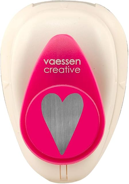 Vaessen Creative Craft Paper Punch Small, Long Heart, for DIY Projects, Scrapbooking and Card Making, Multi-Colour, 6.5 x 4.5 x 4.4 cm
