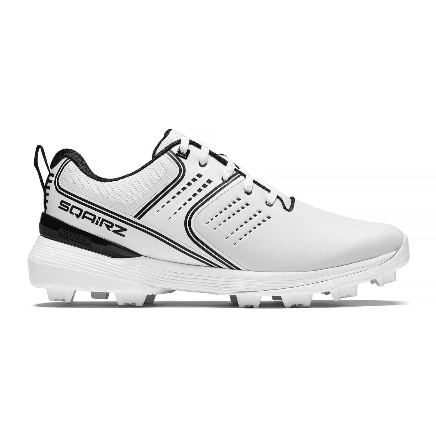 SQAIRZ GFP Baseball Molded Cleat, Baseball Cleats Youth Boys, Mens Softball Cleats, White, M8/W9.5