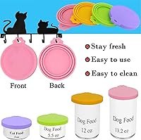Vista 2 de Tapas de silicona para latas de comida para perros, gatos y mascotas, tamaño universal, sin BPA, (mezcla de colores 3)