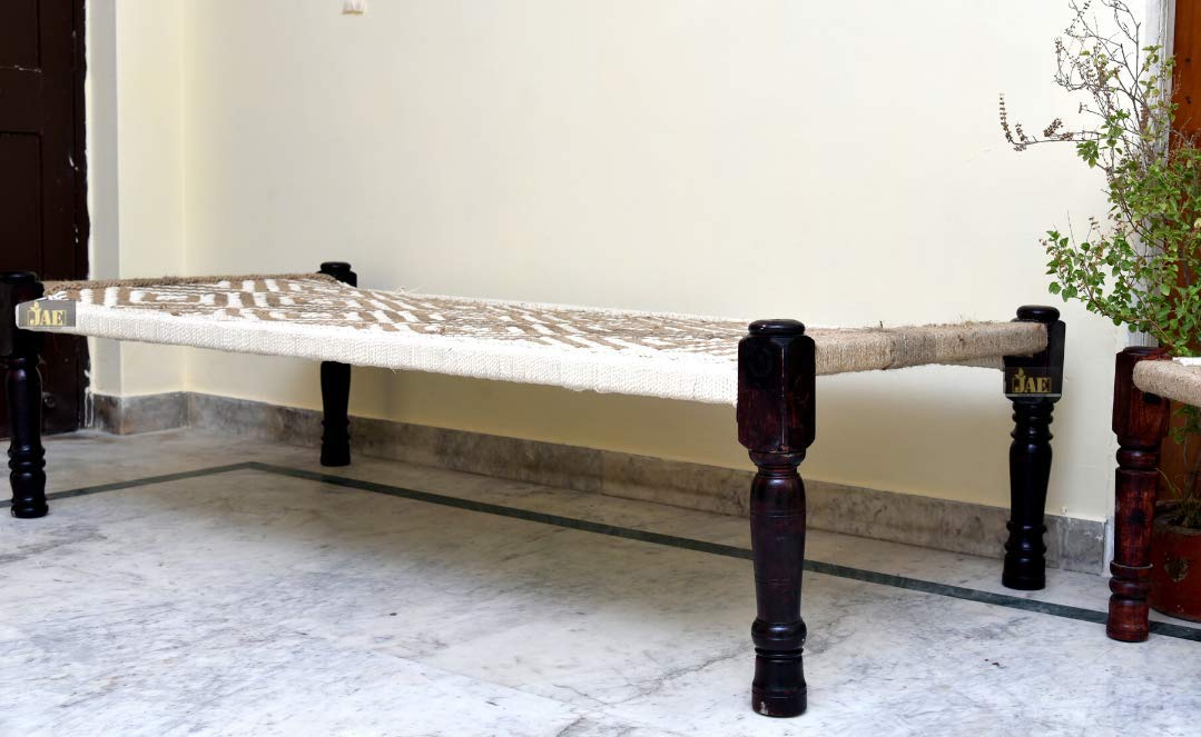 Buy JAE Cotton Jute Rope Cot Sheesham KhatiyaKhaat Solid Wood Handmade
