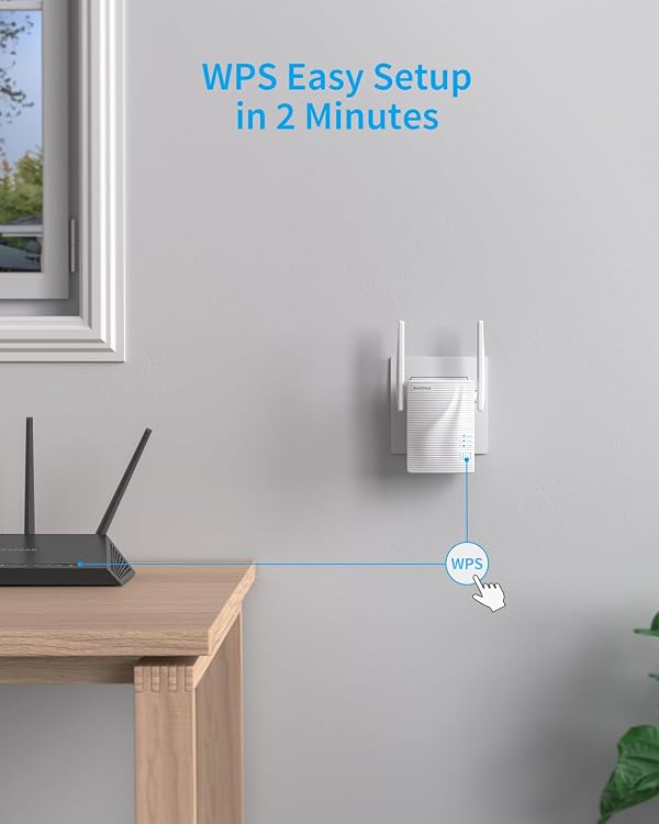 BrosTrend WiFi Extender AC1200 WiFi Booster and Signal Amplifier, 1200Mbps Dual Band WiFi Extender Signal Booster for Home Coverage Up to 1600 sq.ft. Internet Booster, WPS Easy Setup, Wall Plug Design by BrosTrend - Used condition - Image 5