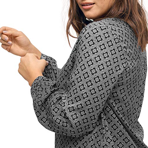 Ellos Women's Plus Size Notch Neck Henley Tunic - 18, Evergreen Animal Print Black #TOP5