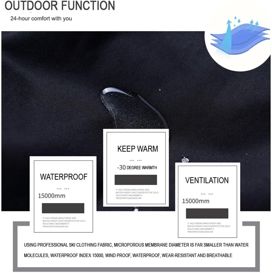 Men's Winter Sports Warm Windproof Waterproof Ski Jacket Ski Pants Skiing Snowboard Suit Breathable Ski Set