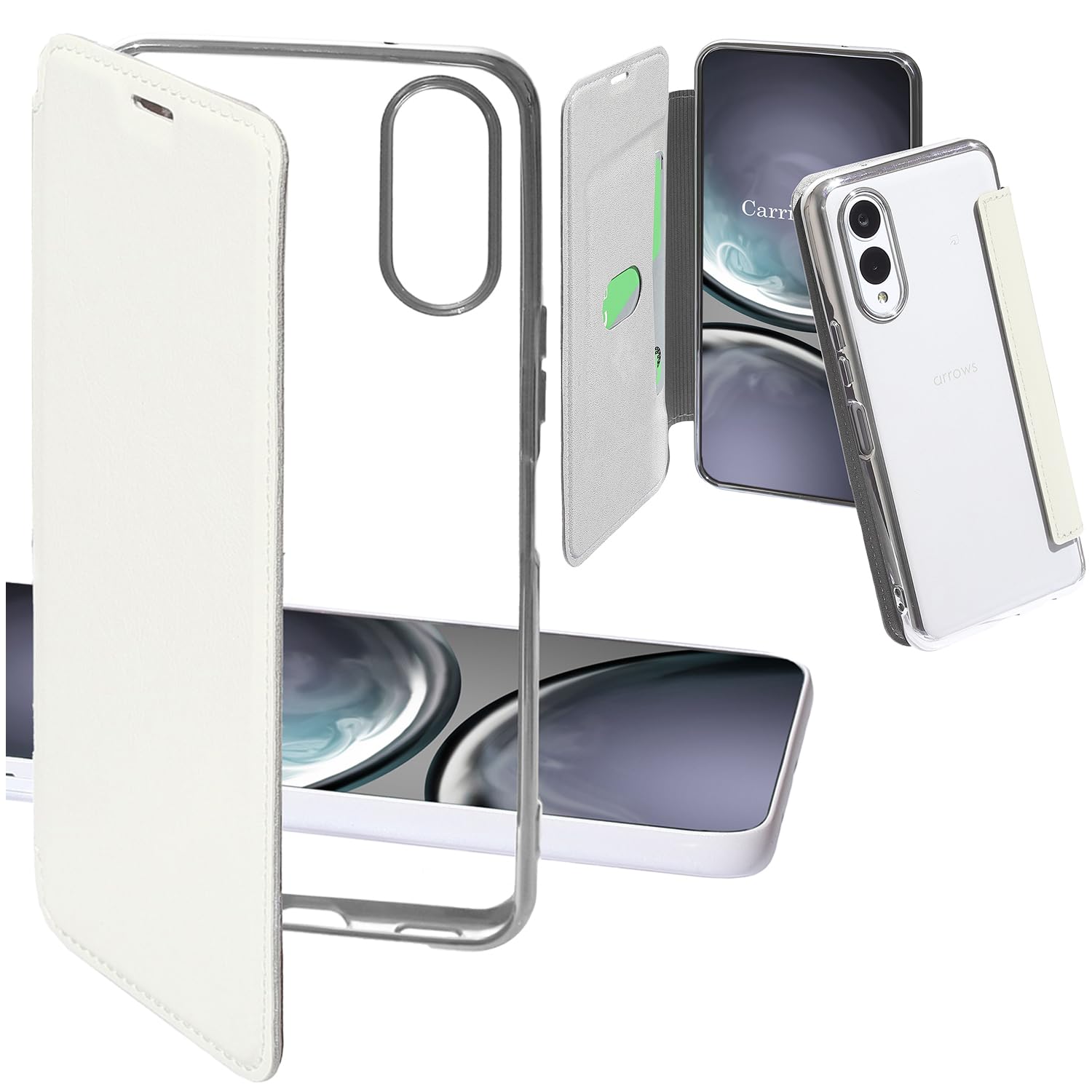 Amazon.co.jp: Carrier-City arrows we2 ケース 手帳型 クリア 薄型