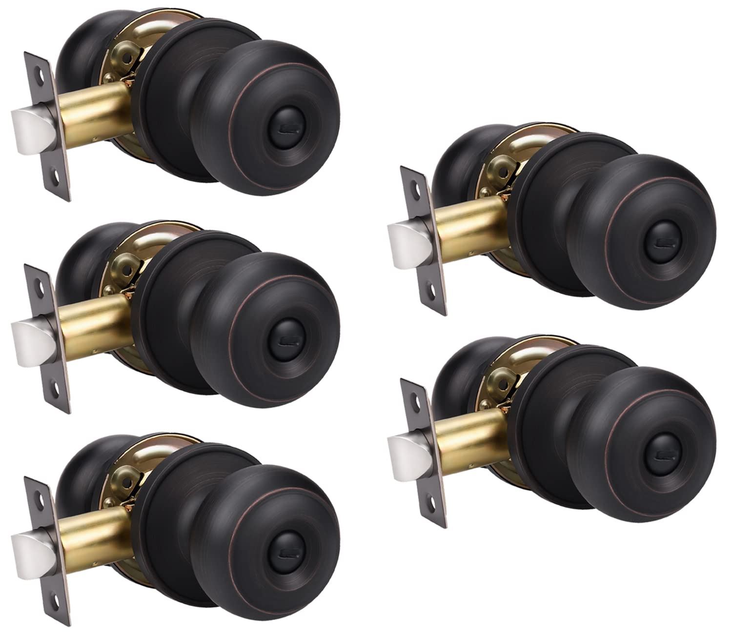 Privacy Door Knobs with Lock - Brushed Nickel -18