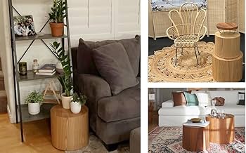 Amazon.com: kevinplus Wood Side Table Round Small Coffee Tables