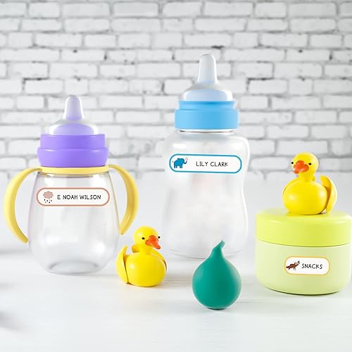 Miniatura 4 de 128 etiquetas impermeables para biberones, etiquetas de nombre de escuela Tinabless para niños, etiquetas de guardería, autolaminadas,