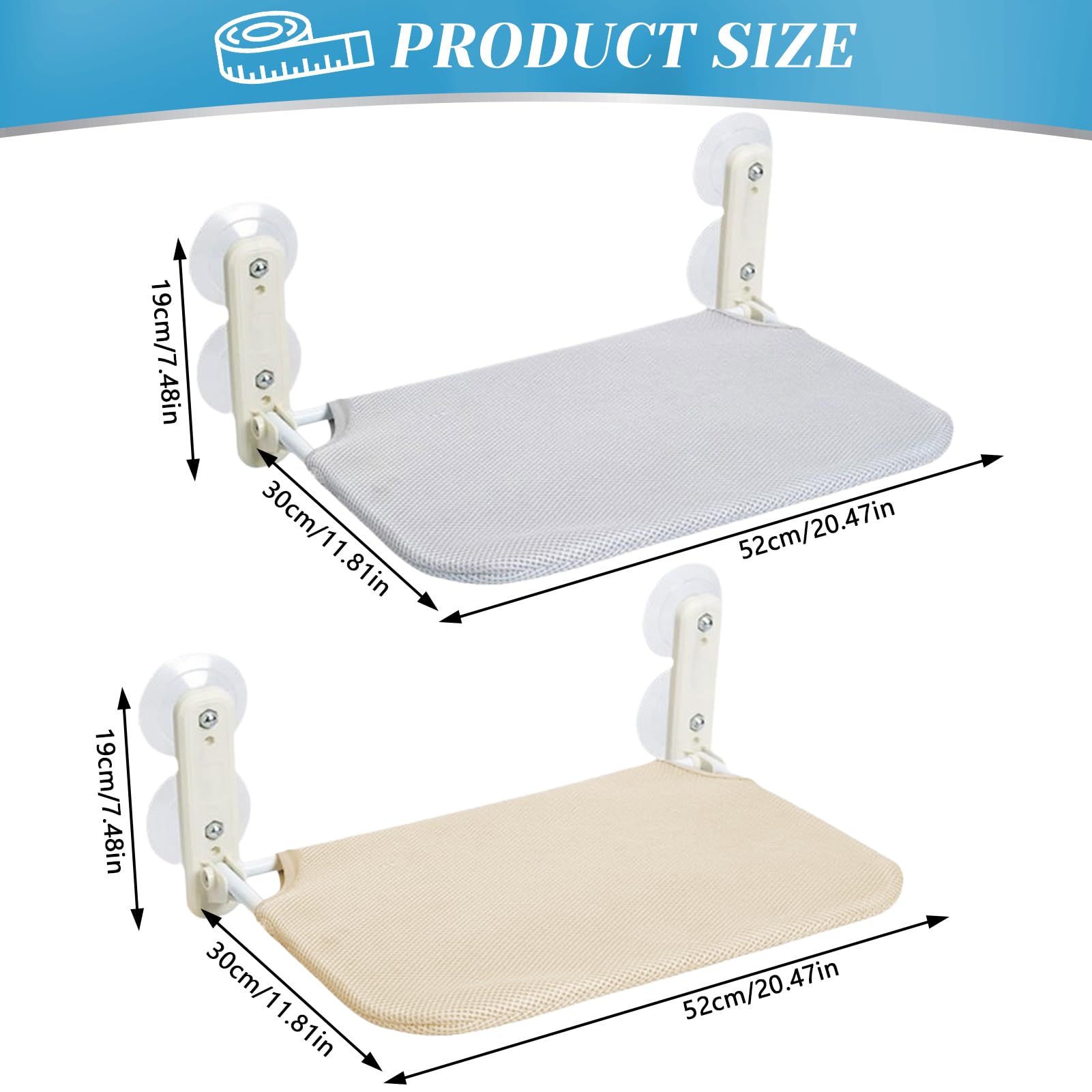 2 Pcs Cat Window Perch Cordless Foldable Cat Hammock Bed,Cat Window Perch Cordless Cat Hammock,Foldable Cat Window Hammock,Cat Hammock Window Bed,Suction Cups Window Resting Seat (Grey+Beige,L)