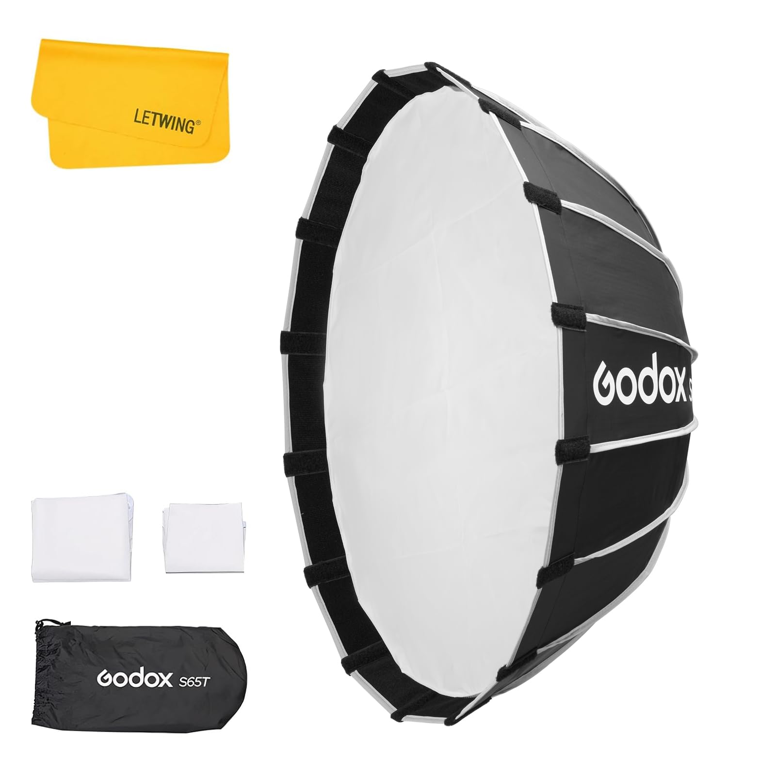 Godox S65T 65 cm Umbrella Softbox, Bowens Mount z dyfuzorem Portable Quick Release Softbox do Godox MS300-V SK400II-V DP400III-V SL60IID SL60IIBi SL100 AD400Pro itd. lampa błyskowa