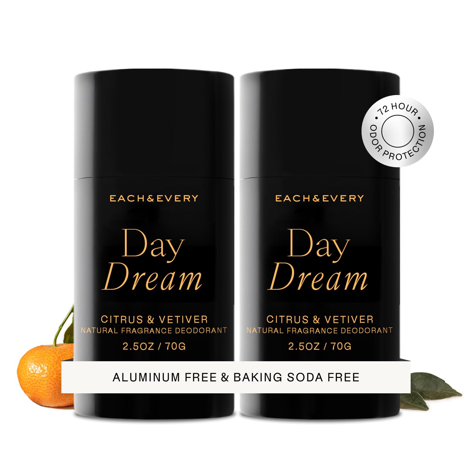Each Every Aluminum Free Deodorant for Women Men Citrus Vetiver - All Natural Deodorant for Sensitive Skin EWG