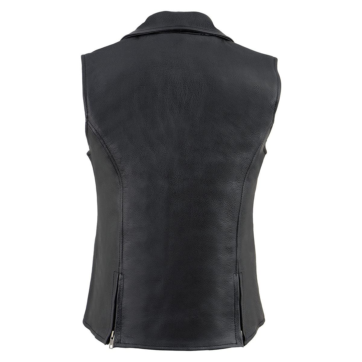 Milwaukee Leather MLL4521 Ladies Black Long Leather Vest with MC Lapel Collar - 3X-Large