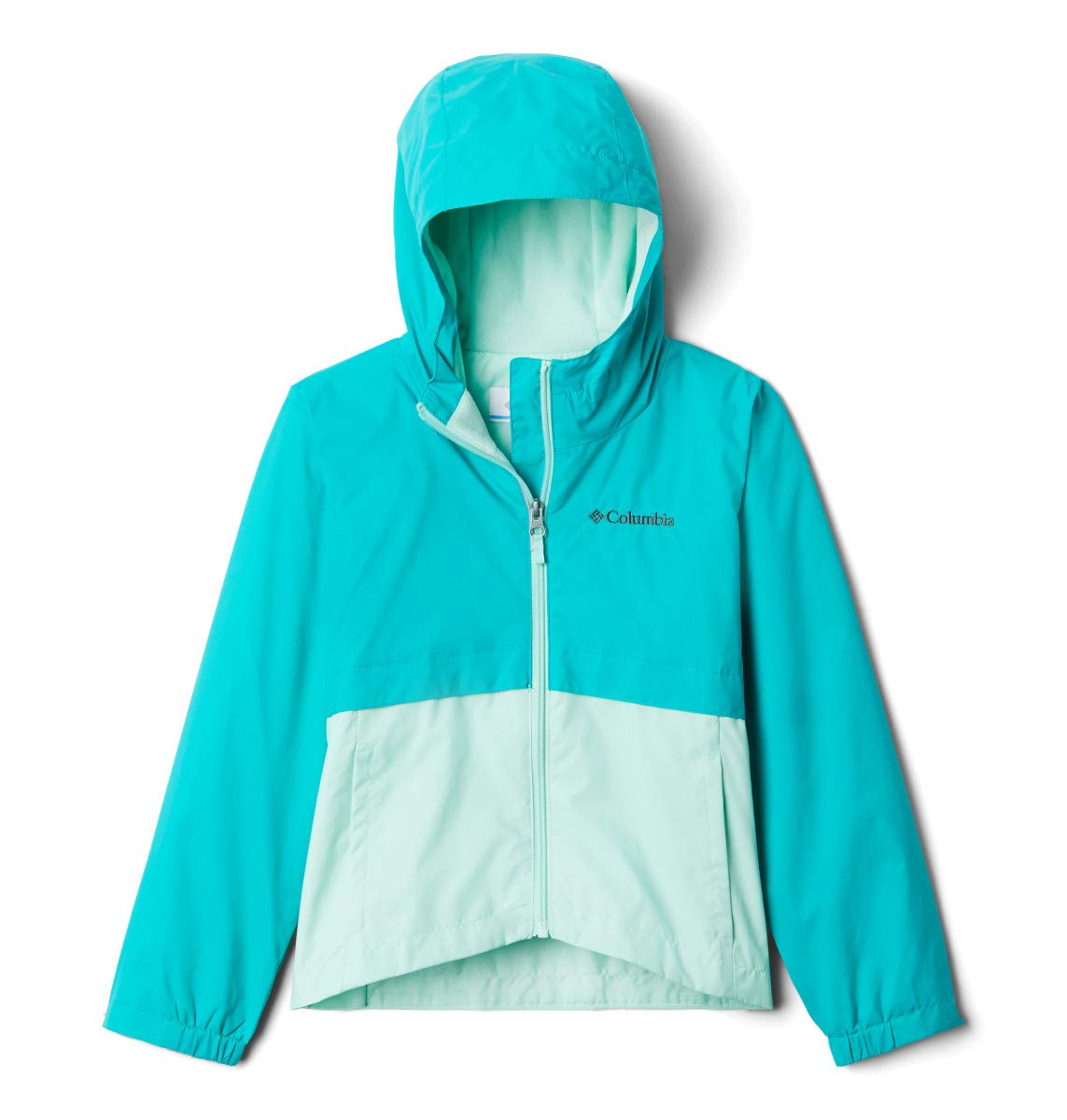 Columbia Girls' Big Rain-Zilla Jacket, Tropic Water/Mint Cay, X-Large