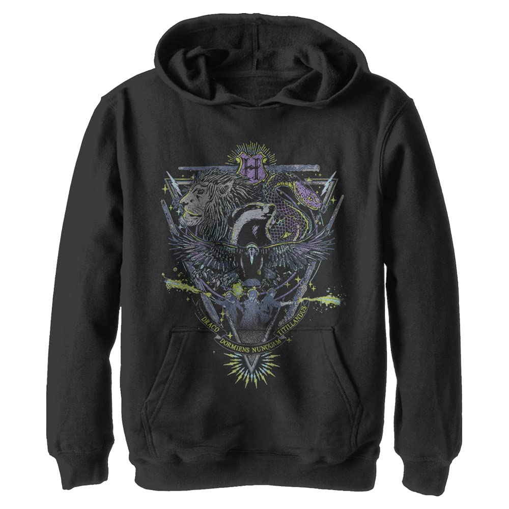 Harry Potter Kids Deathly Hallows Sort It Out - Sudadera con capucha para jóvenes, color negro, talla L, Negro -, Large