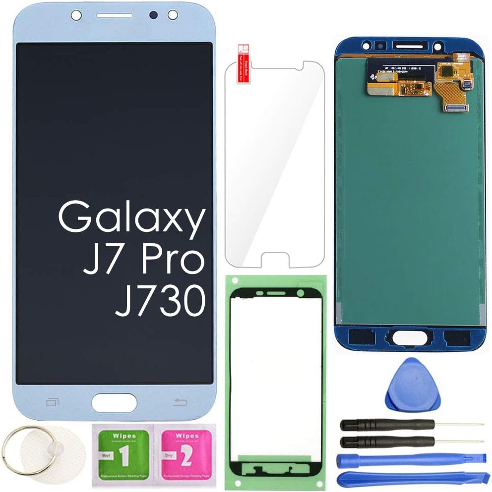 J7 PRO LCD Screen Replacement Touch Display Digitizer Assembly (Blue) for Samsung Galaxy J730 2017 J730G J730F SM-J730F/DSM J730FM/DSM J730G/DS J730GM/DS