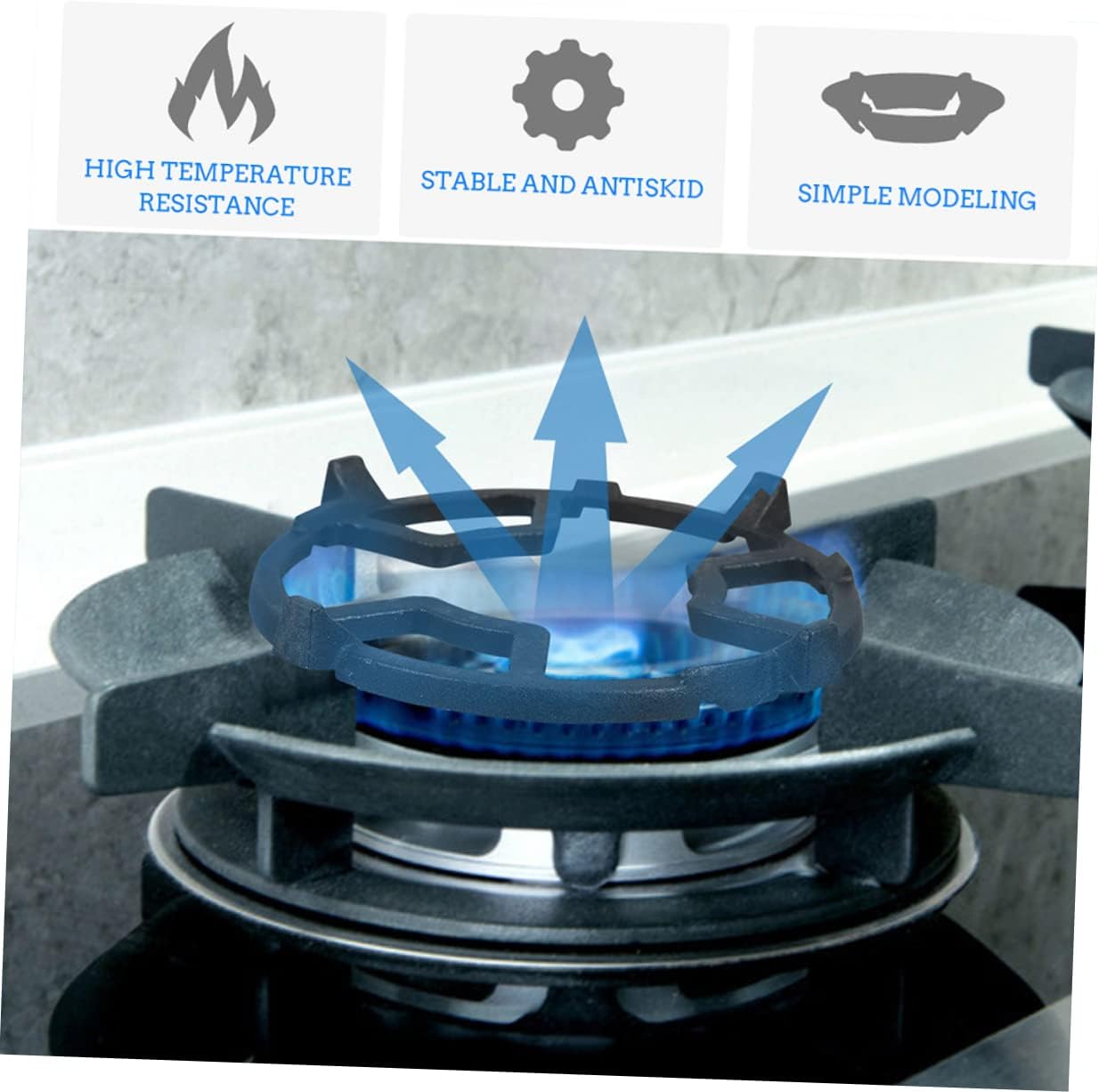 2pcs Iron Stove Bracket Gas Stove Burner Grate Kitchen Gas Rack Wok Ring