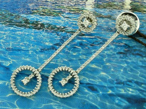 Damiani - Wimbledon Collection Earrings 18kt White Gold/Diamonds New! - MSRP $7,560