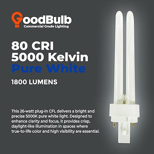 Miniatura 82 de GoodBulb - Focos CFL PL, paquete de 10 unidades 3500K