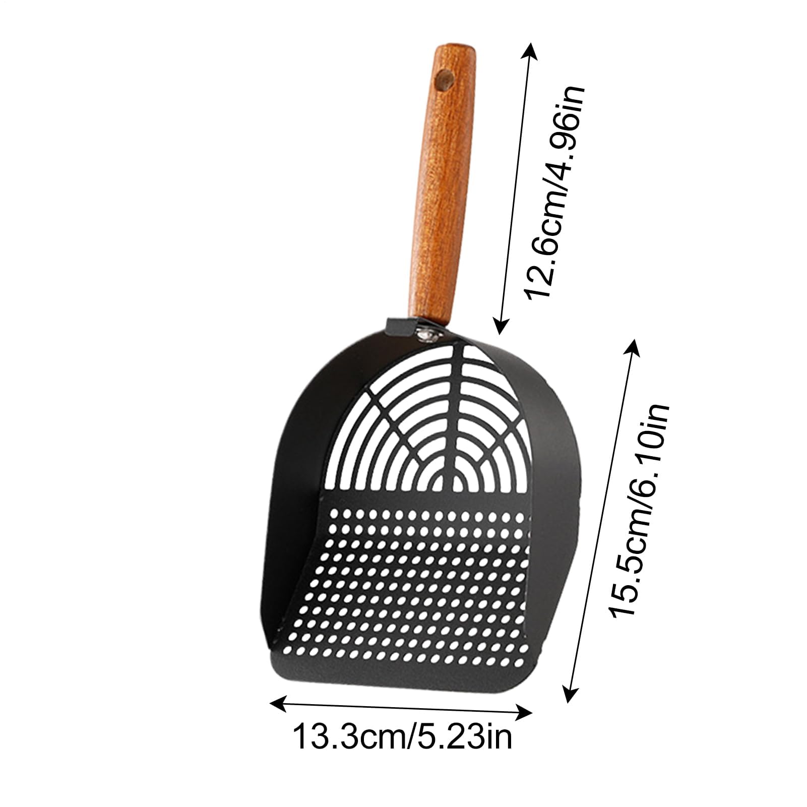 Pala para Arena de Gato, Raspador de Acero Inoxidable, Herramienta Limpieza Robusta for Uso doméstico y higiene óptima en Viajes(Hole Style High Carbon Steel Resistant to)
