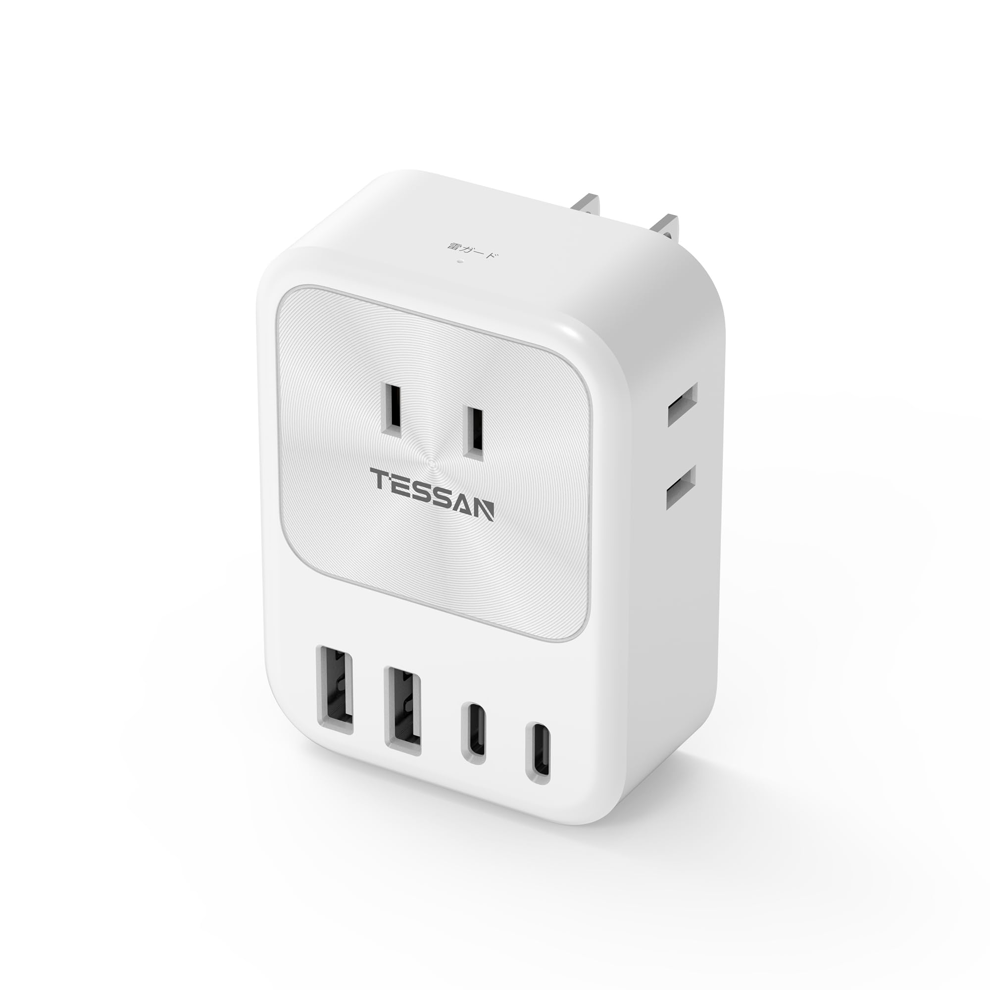 USBタップ ELPA 4個口+2ポート スリム回転USBタップ｜WBS-SL402USB(W