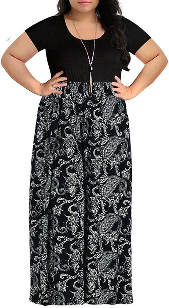 Modest Dresses for Women ONeck Short Sleeve Casual Dress Plus Size