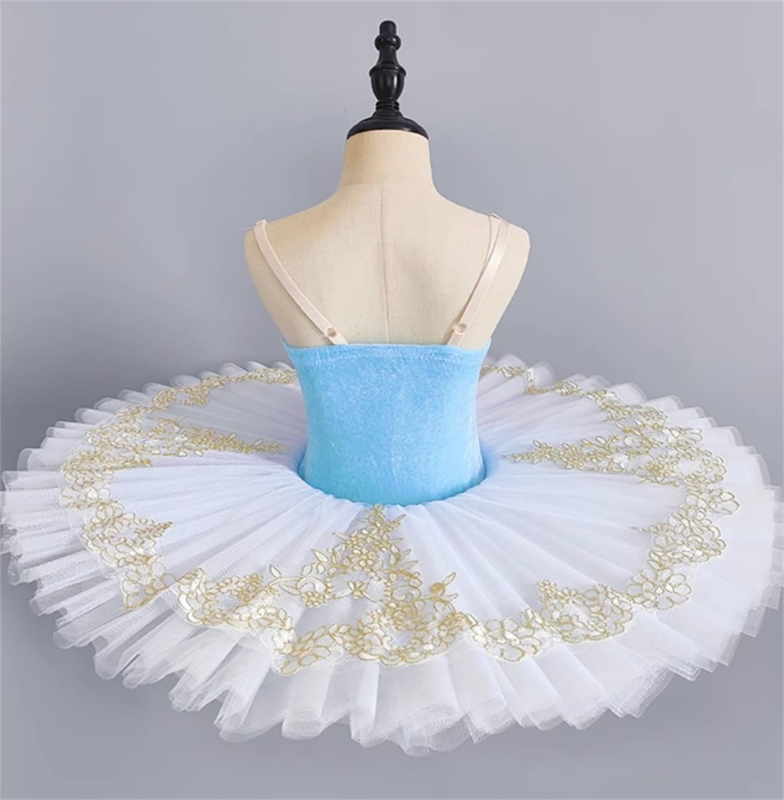 Costume da Ballerina per Bambina Body da Cigno tutù da Danza Classica Gonna in Tulle Senza Maniche Costume da Ballerina da Competizione Costume da Spettacolo (160)