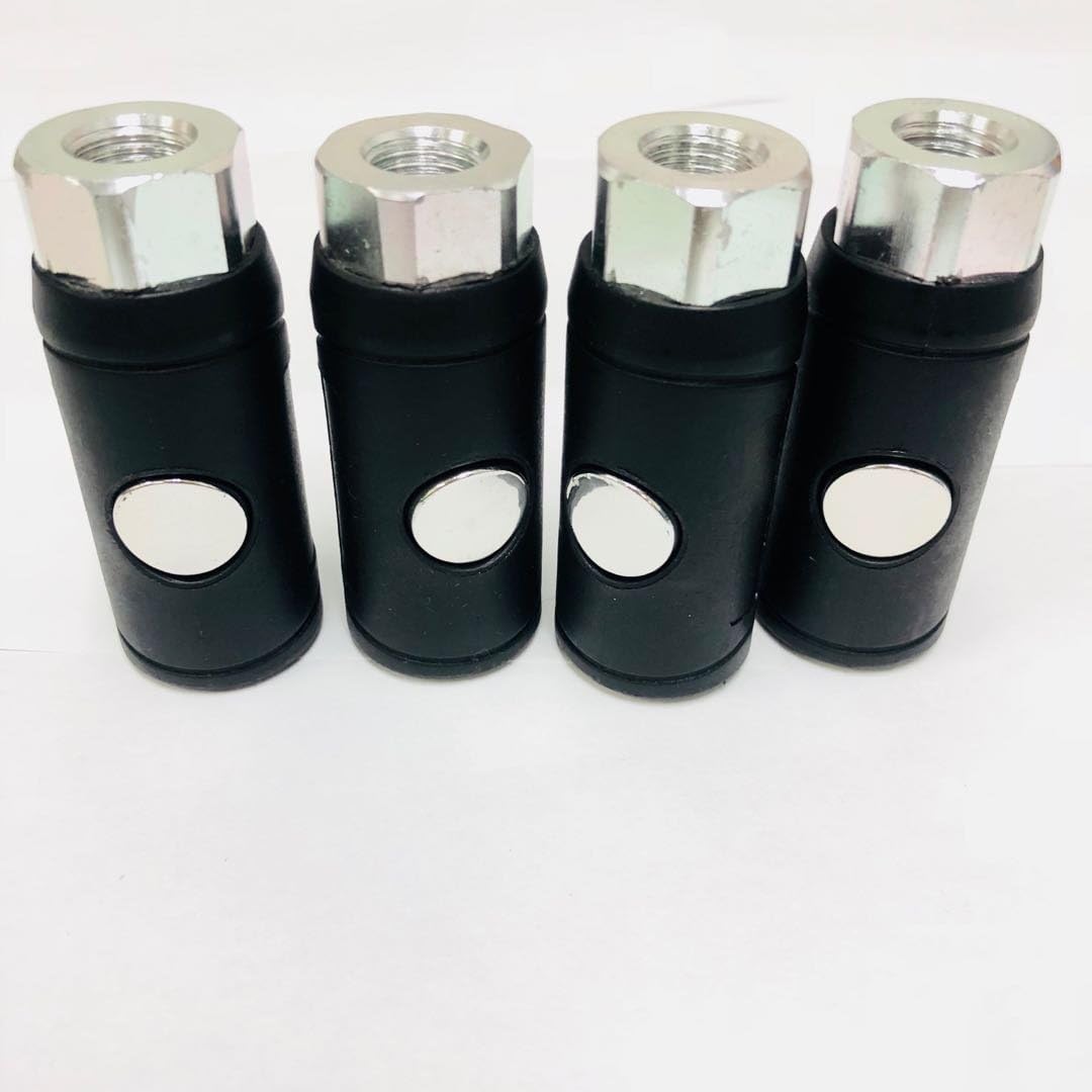 DYNAMIC POWER 2 in 1 Safety Coupler 1/4 in. Female Thread, Safety Air Plug Coupler (Female) (4 Packs)