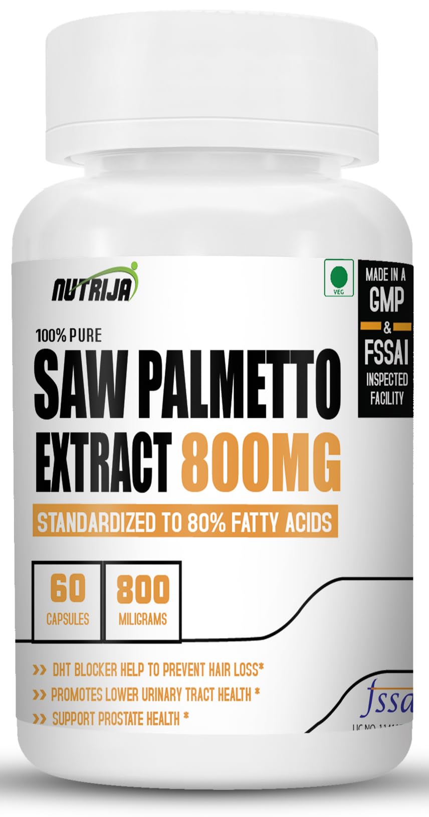 NutriJa Saw Palmetto Extract 800MG (80% Fatty acid) - DHT Blocker | Support Hair Growth | Healthy Prostate (60 capsules) (B09MRT9KBN) Amazon Price History, Amazon Price Tracker