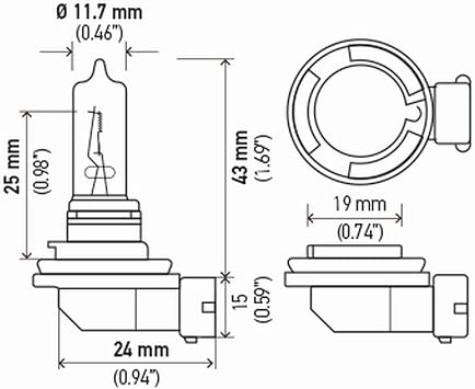 HELLA H9 2.0TB High Performance Bulb, 12V, 65W, 2 Pack