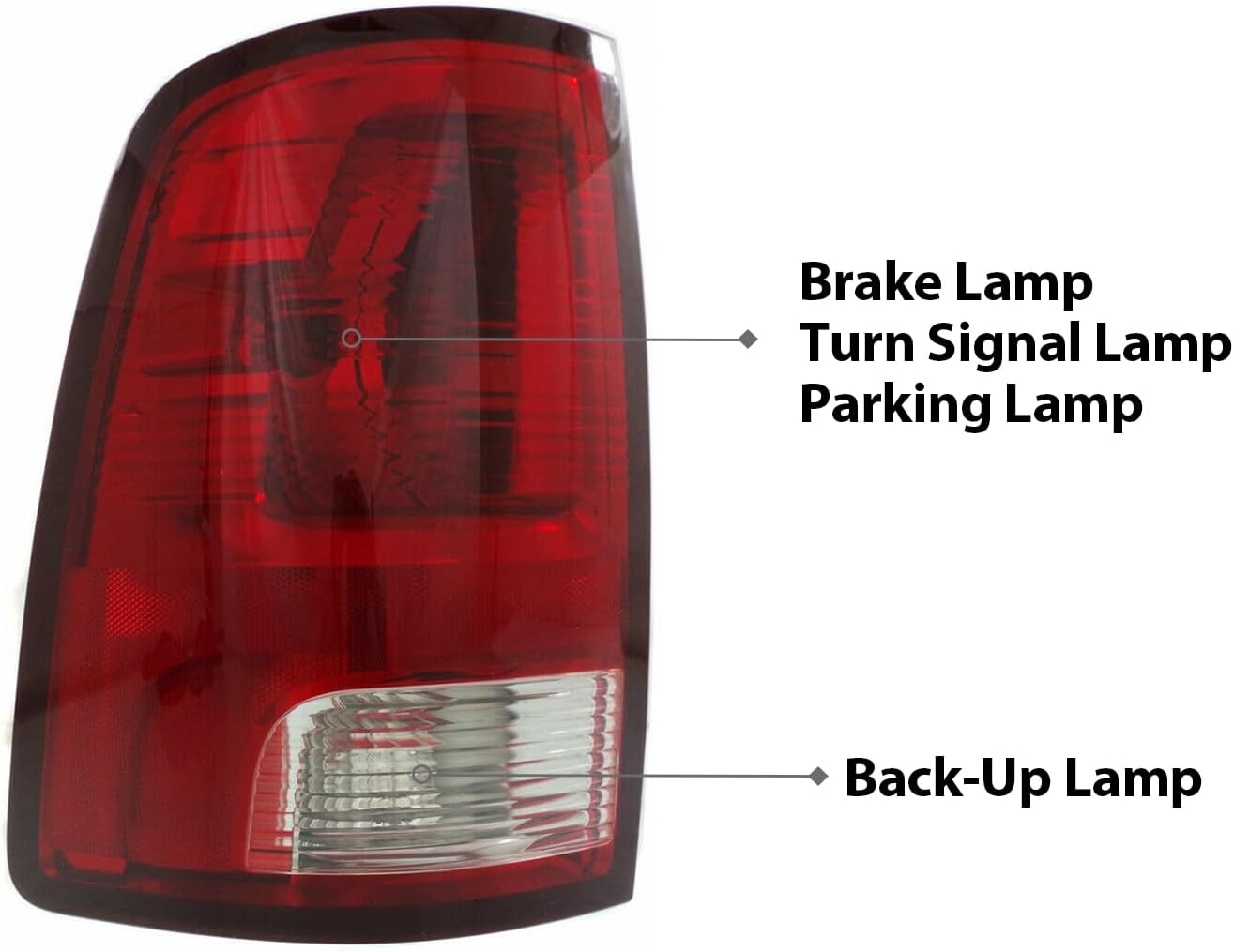 APA Replacement Tail Light Rear Lamp for 2009 2010 2011 2012 2013 2014 2015 2016 2017 2018 2019 2020 2021 2022 RAM 1500 2500 3500 with Bulb Included Driver Left Side CH2818124 55277415AF