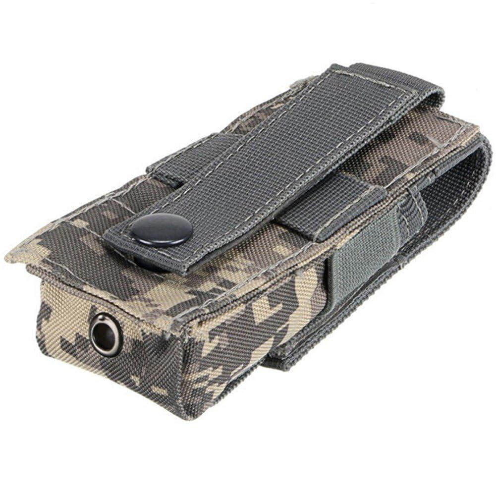 Fituenly Flashlight Holster, Waterproof Molle Pouch 600d Nylon Torch Cover Case for Outdoor Camping Hiking