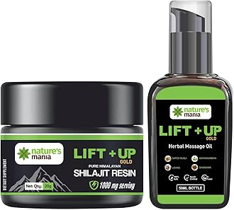 Nature'S Maniaa Pure Natural Lift Up Massage Oil-50Ml & Himalayan Shilajit/Shilajeet Resin,20G| Performance Booster For Endurance,Body General Wellness And Stamina