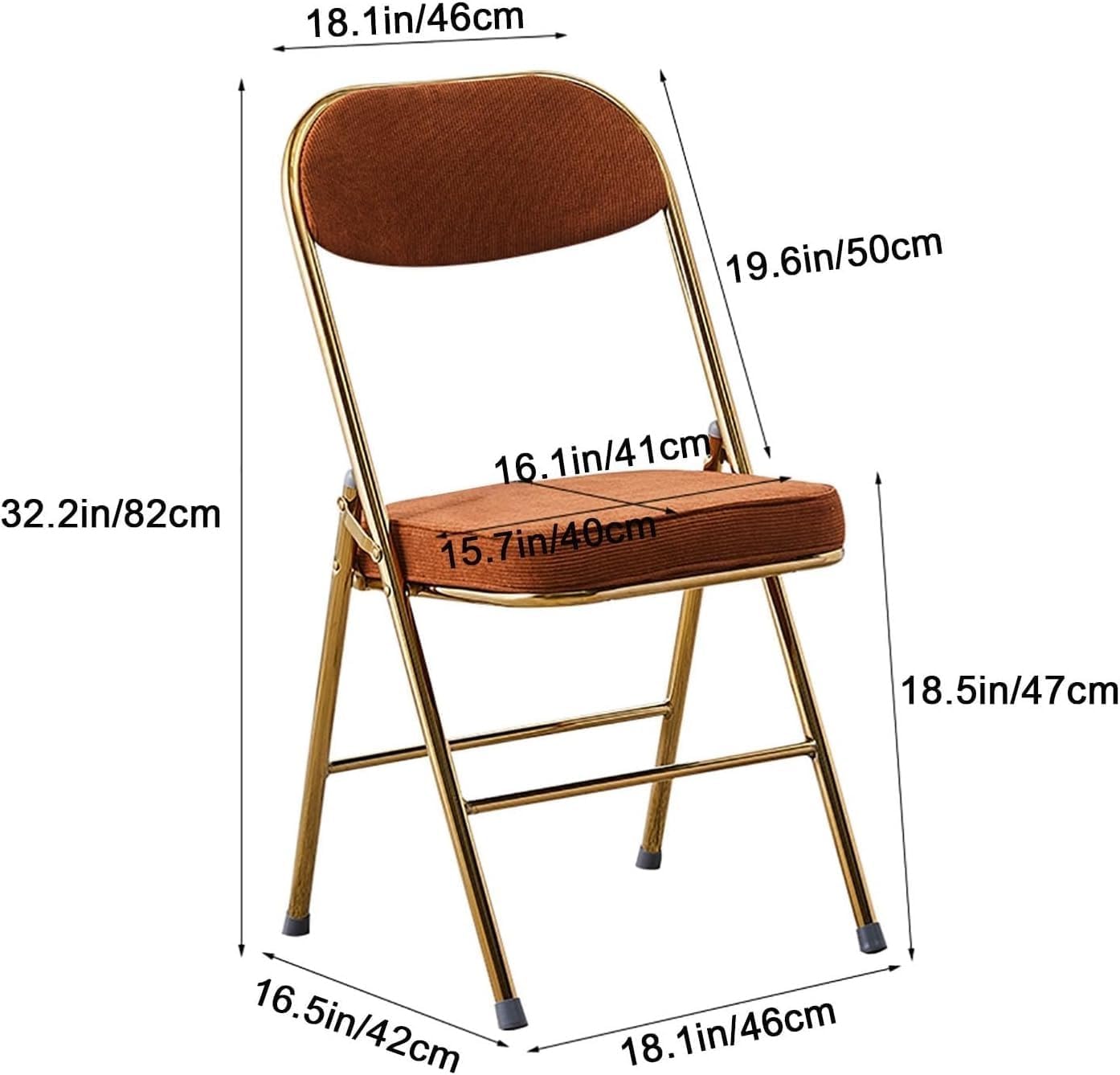 Portable Folding Chairs with Padded Cushion for Comfort Back Support and Durability Ideal for Home Office Indoor and Outdoor Events(PU+Blue)