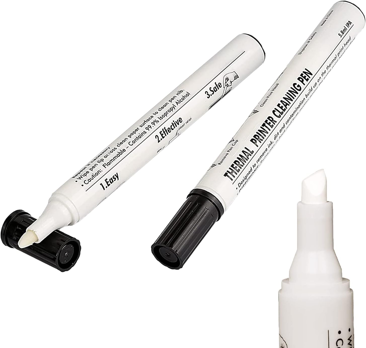 Everycom Printhead Cleaning Pen, Label, Thermal & Card Printer Cleaner Pen, Decontamination Pen (Pack of 2)