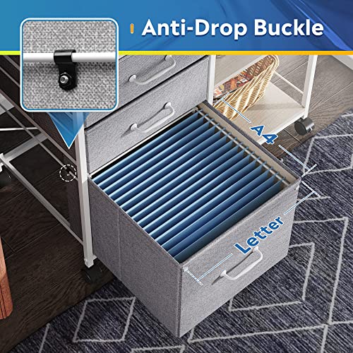 image for DEVAISE 3 Drawer Mobile File Cabinet, Rolling Printer Stand with Open 