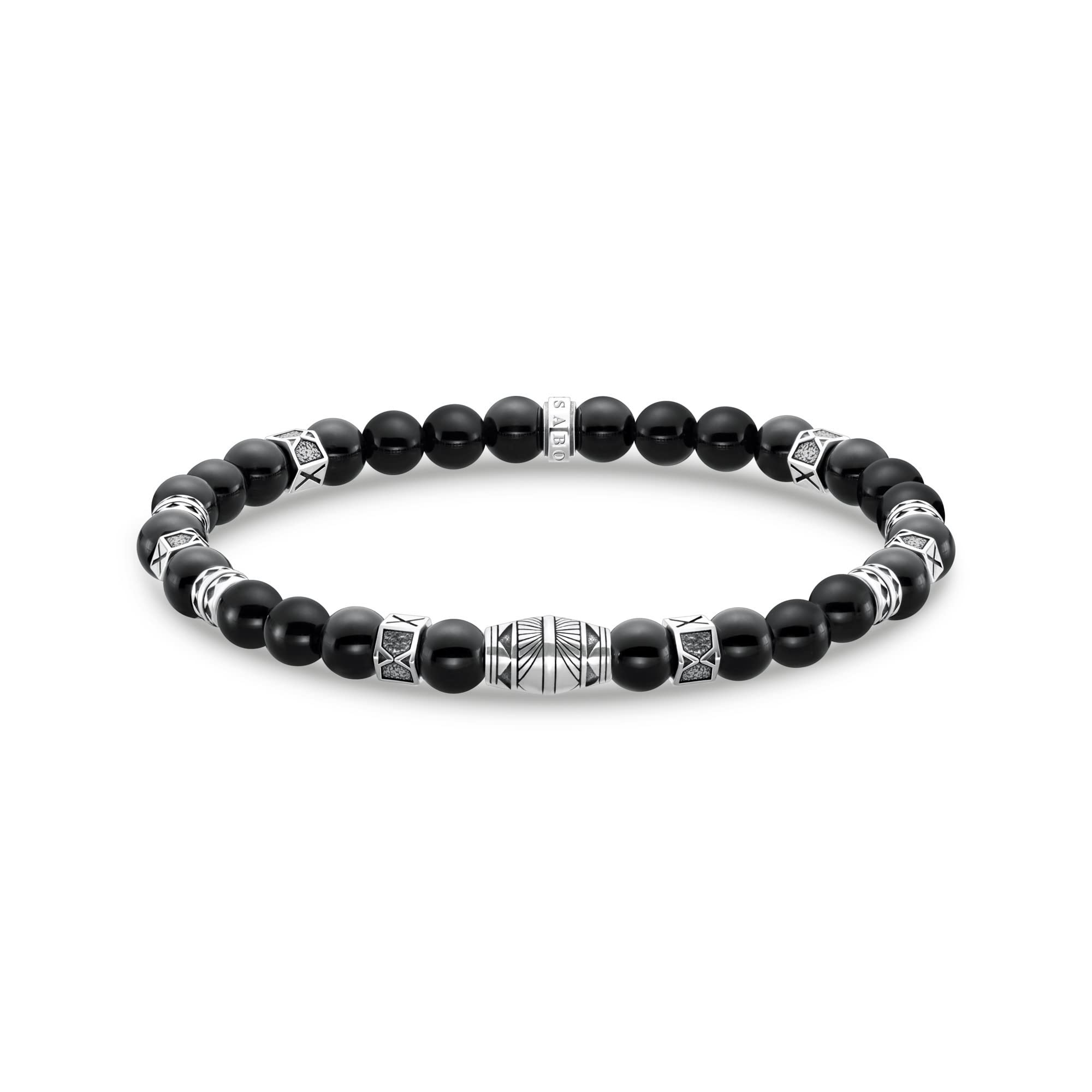 THOMAS SABO Bracciale da uomo in argento sterling 925 annerito, lunghezza 15,5 cm, A2087 507 11 L15,5, 15,5 cm, Argento sterling, Nessuna pietra preziosa