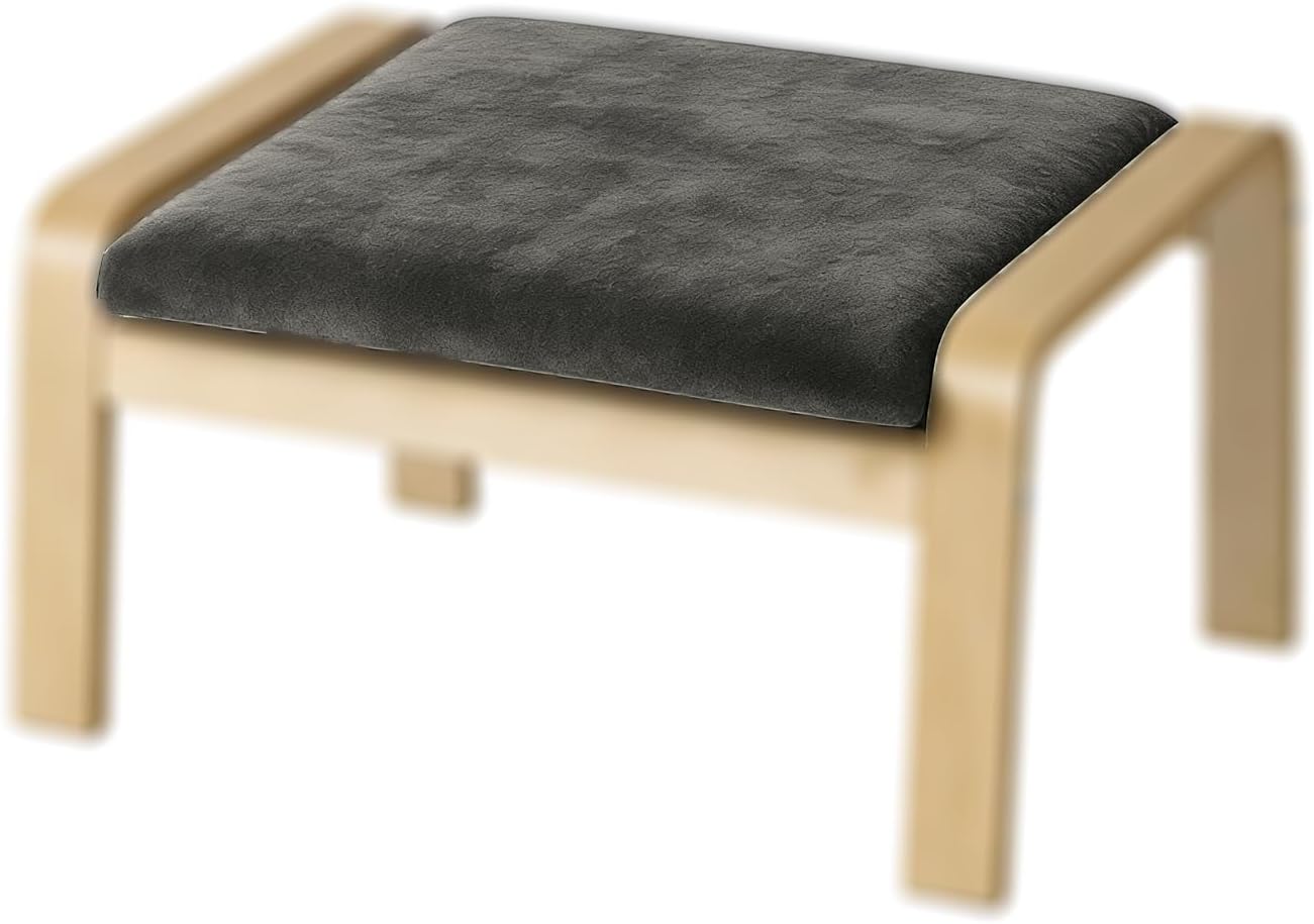 Poang Ottoman Cushion Cover,Armchair Replacement Covers Fits Poang Footstool,Covers Only,Cushion Not Included (Grey)
