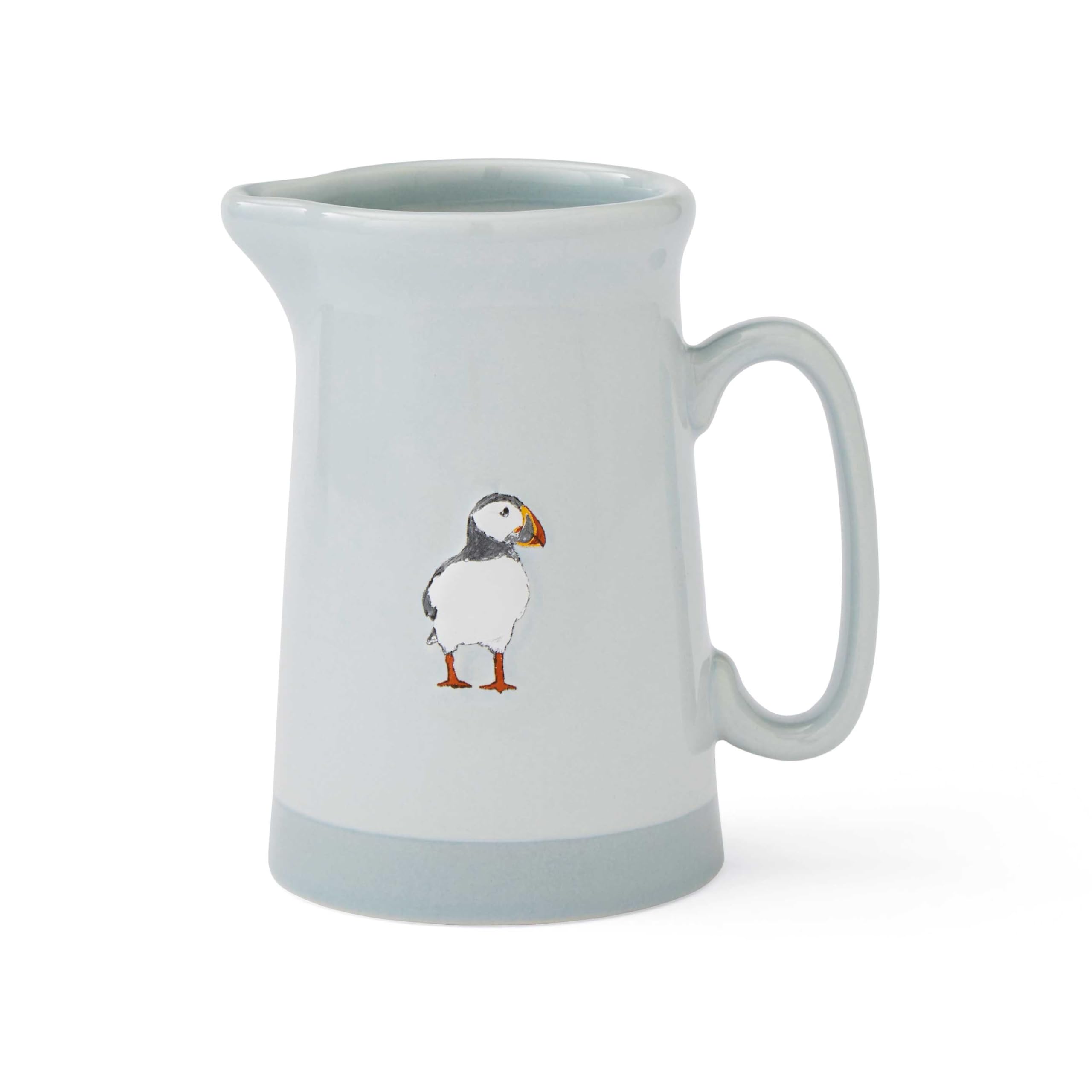 Cooksmart British Designed Small Jug | Ceramic Jug for Multiple Use in The Kitchen | Jugs for Everday Use - Coastal Birds
