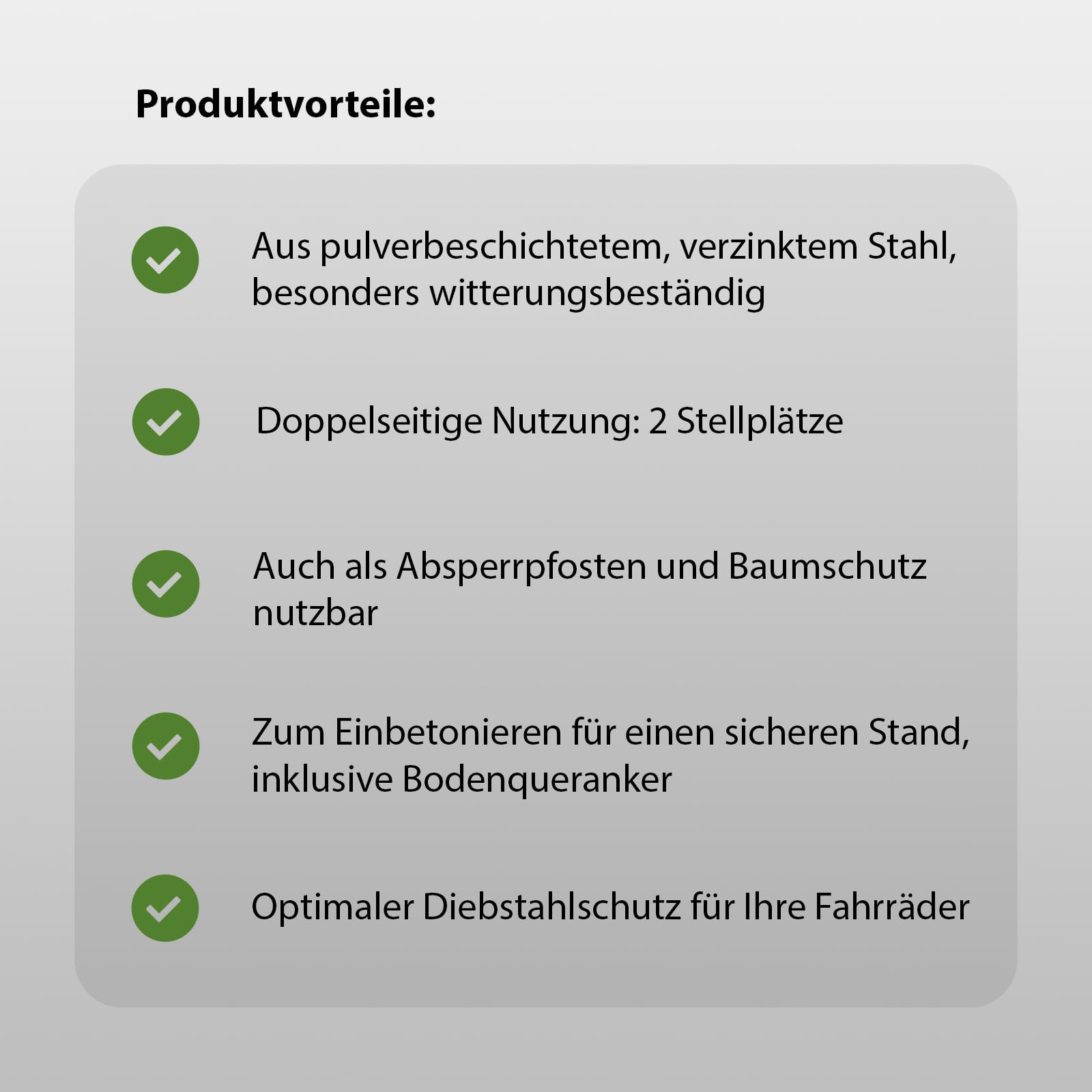 TRUTZHOLM Fahrradanlehnbügel 118x56 cm zum Einbetonieren Anthrazit Typ D