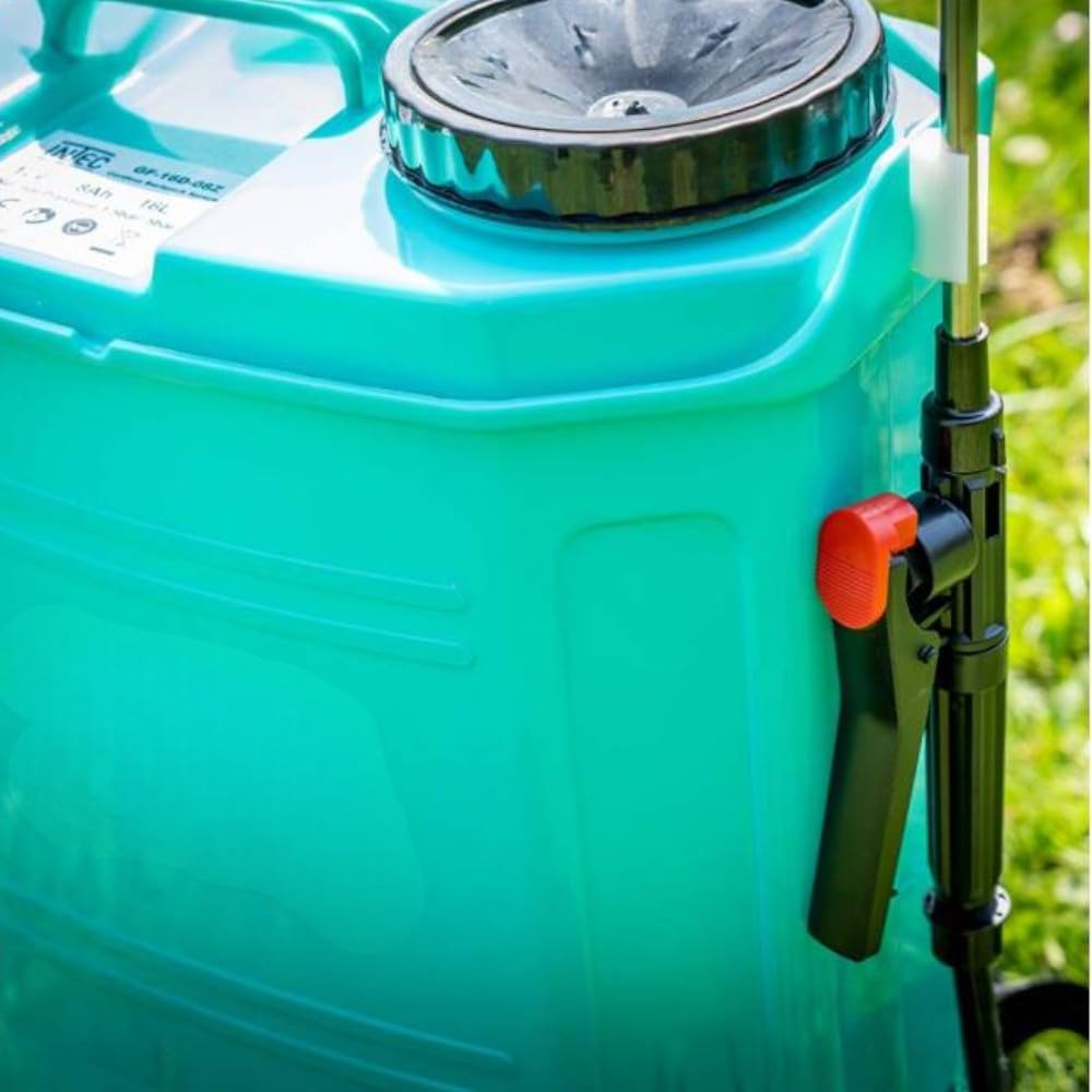 Pompa irroratrice atomizzatore a zaino con batteria 12v e lancia in acciaio e ottone 16 lt