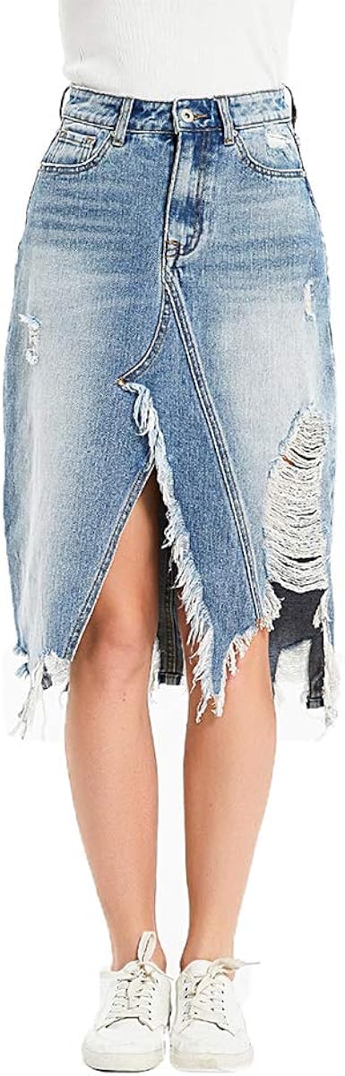 plus size ripped skirts