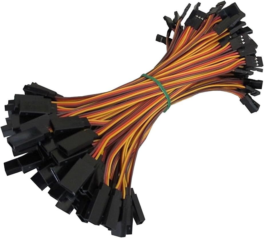 powerday®100pcs 15cm 150mm Male to Female JR Plug RC Servo Extension Lead Wire Cable