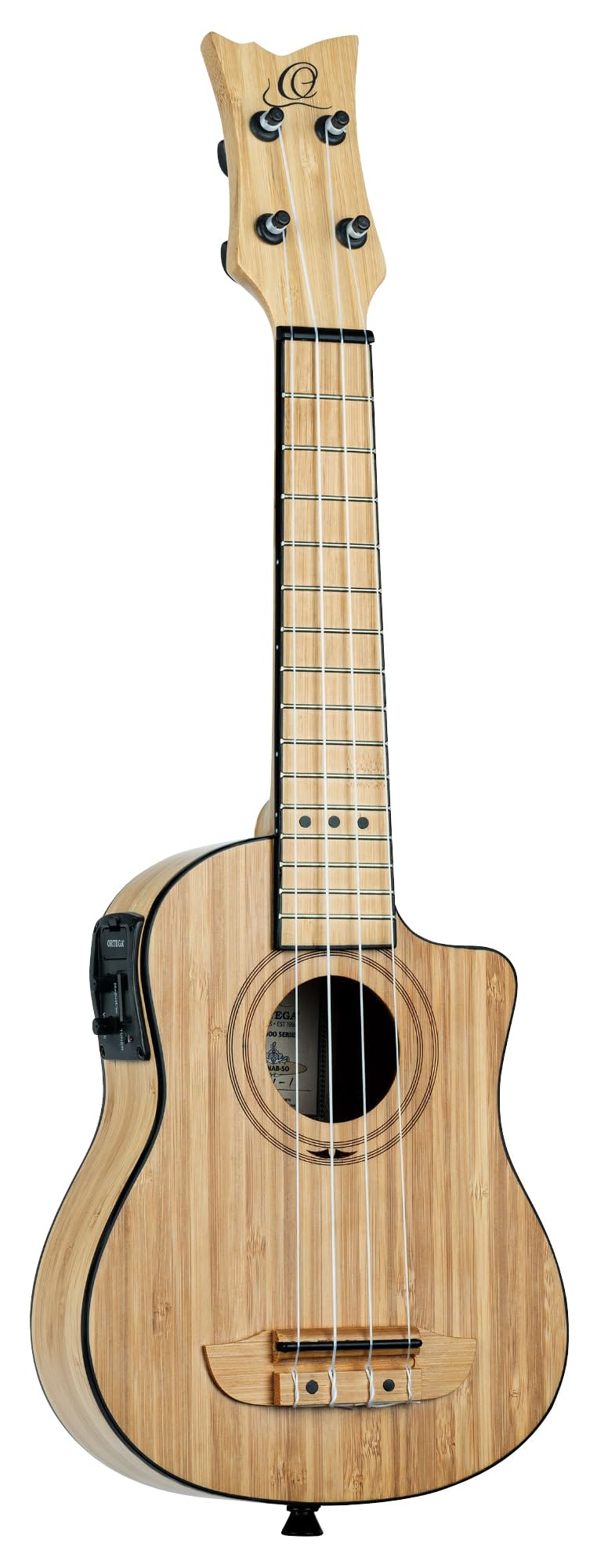 Ortega Guitars Ukulele Soprano Elettro-Acustico – Bamboo Series – Gig Bag Inclusa – Bamboo, Natural (RUNAB-SO)