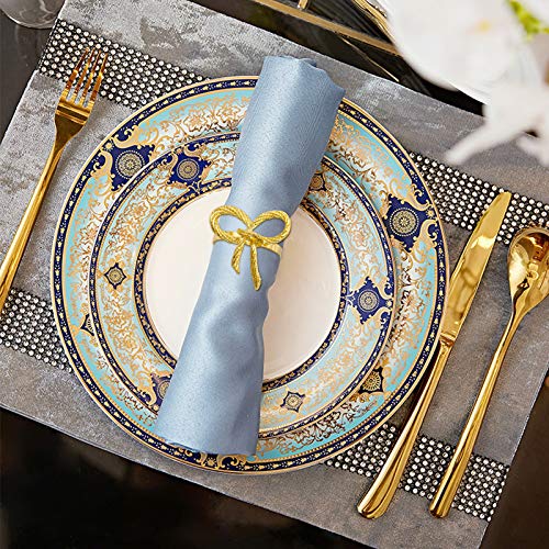 Napkin Rings Set of 6, Gold Napkin Rings Bowknot Napkin Buckles Holder for Wedding Dinner Party Table Decoration Receptions Christmas Family Gatherings