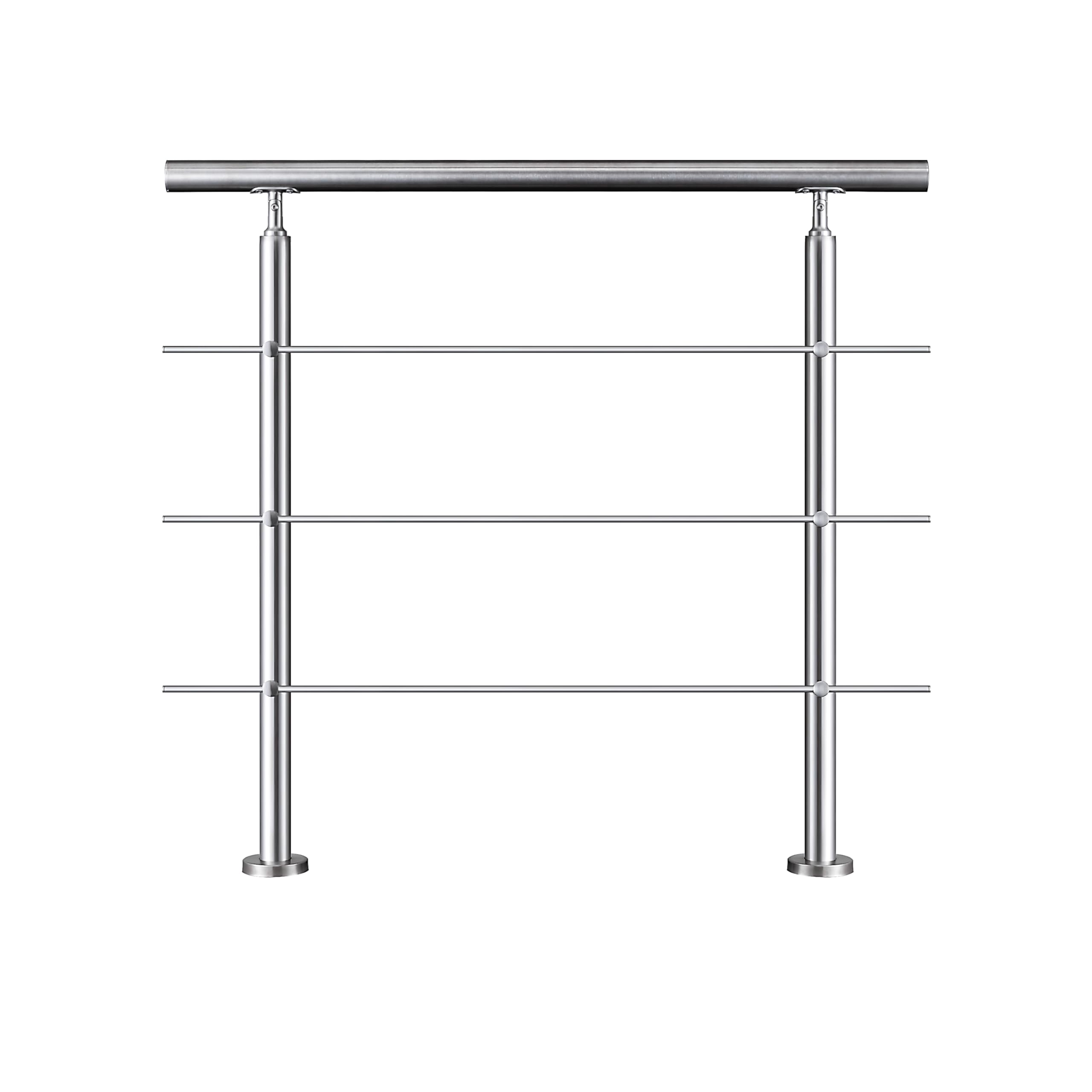 SKYBATHROOM 120x106cm Stair Handrail, 304 Stainless Steel 42.4 mm Diameter, Step Banister Hand Rail, Balustrade Railing for Indoor & Outdoor Stairs