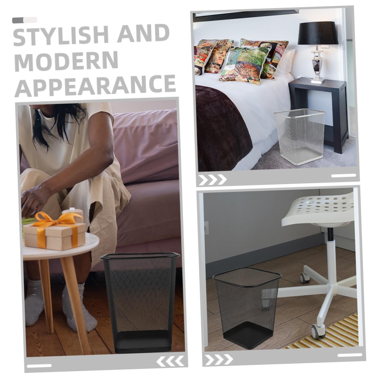Cestino Della Spazzatura Metallo Rete Per Ufficio e Casa Cestino Elegante e Versatile Per Camera Da Letto Cucina e Ambienti Di Lavoro