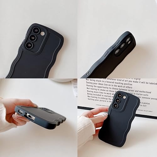 Miniatura 5 de UEEBAI Funda con marco ondulado para teléfono Samsung Galaxy A14 5G, bonito marco ondulado, ajuste delgado, a prueba de golpes, funda suave y