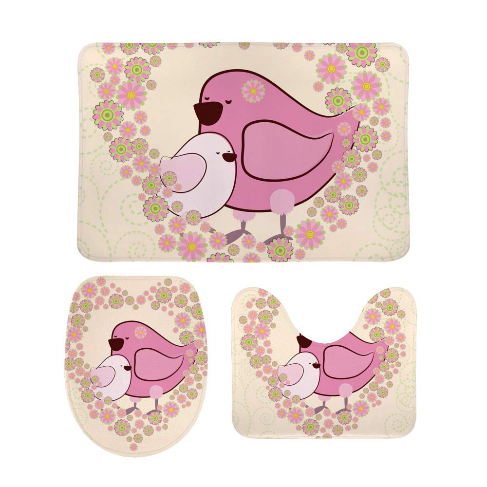 Tapis de bain antidérapants lavables lot de 3 avec tapis en U et housse abattant WC